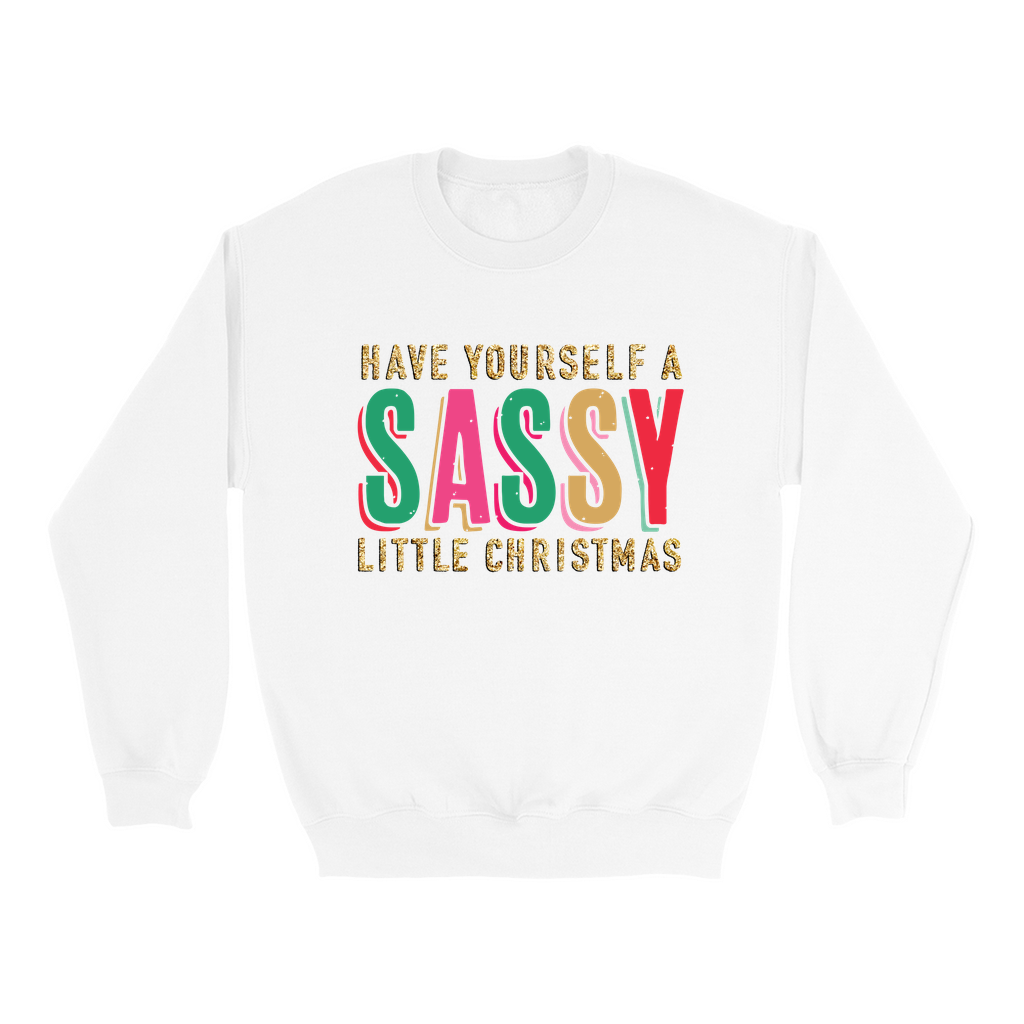 Sassy Little Christmas Glitter Effect Sweatshirt