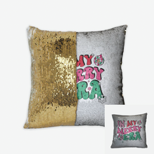 Merry Era Gold Sequin Reversible Pillow COVER