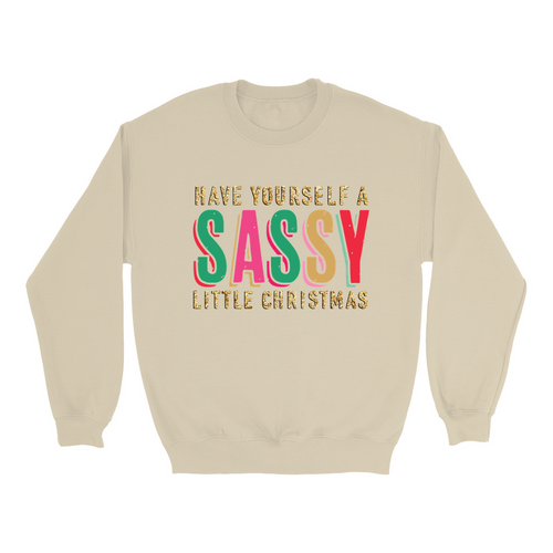 Sassy Little Christmas Glitter Effect Sweatshirt