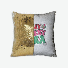 Merry Era Gold Sequin Reversible Pillow COVER