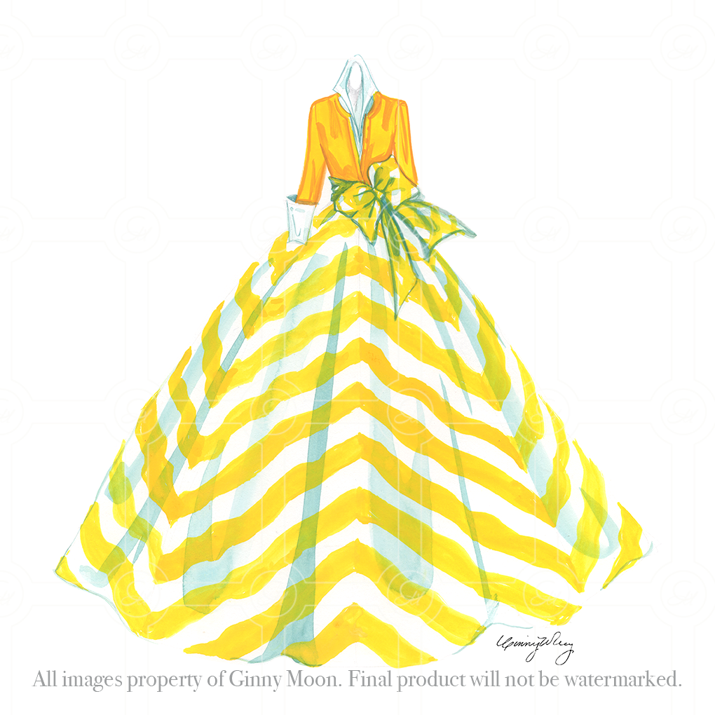 Giclee Fine Art Print, Sunny Yellow Stripes - GinnyMoon